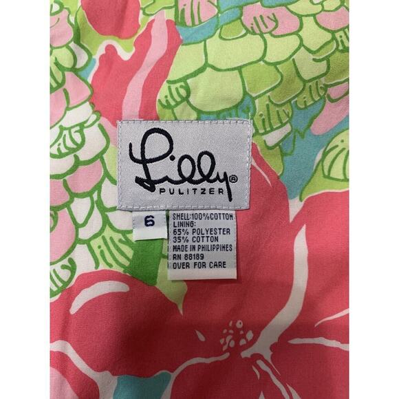Vintage Lilly Pulitzer Reversible Wrap Skirt Size 6 Bright Pink & Green Beachy - Picture 6 of 6